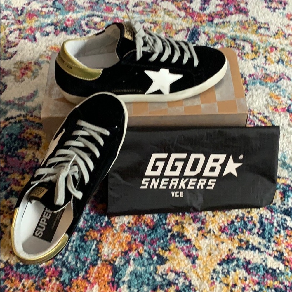 NIB Black Velvet Golden Goose GGDB Superstars